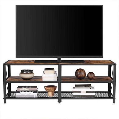 BRYCE Rustic Brown Industrial TV Stand Entertainment Center