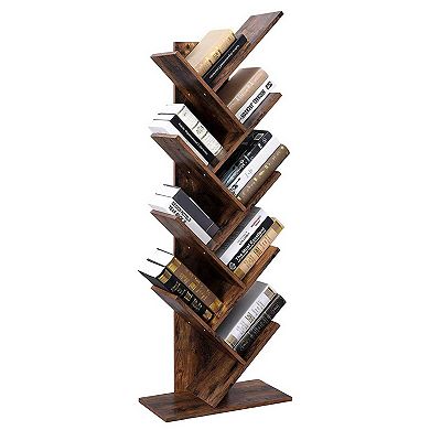 Hivvago Brown Tree-shaped Standing Wooden Bookshelf
