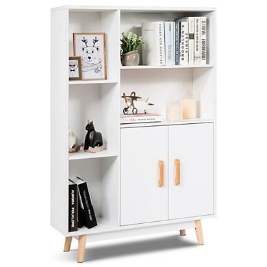Hivvago Free Standing Pantry Cabinet With 2 Door Cabinet And 5 Shelves