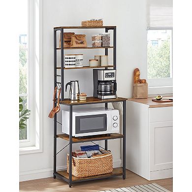 Baker's Rack with Shelves & Hooks