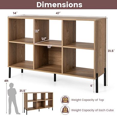 Hivvago Open-back Bookshelf With Drawer For Study