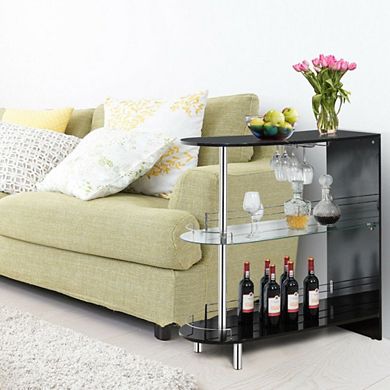 Hivvago 2-holder Bar Table With Tempered Glass Shelf