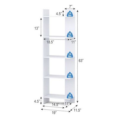 Hivvago 5-tier Freestanding Decorative Storage Display Bookshelf