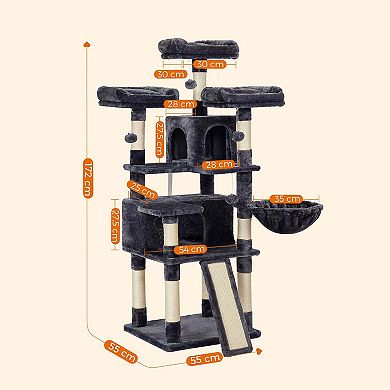 BreeBe Cat Tree Smoky Gray - Two Caves