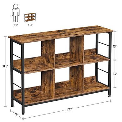 Hivvago Industrial Brown & Black Multi-functional Storage Bookshelf