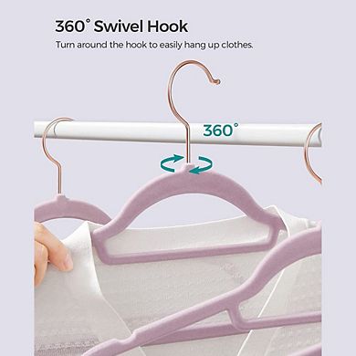 Set of 50 Velvet Hangers Pale Purple