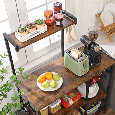 Industrial Brown Baker’s Rack with Shelves