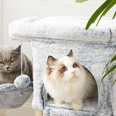 BreeBe Cat Tree Light Gray - 3 Pillars