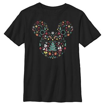 Boys 4-7 Mickey Mouse And Minnie Christmas Icons Graphic Tee