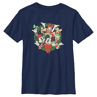 Boys 4-7 Mickey Mouse And Friends Christmas Wreath Graphic Tee