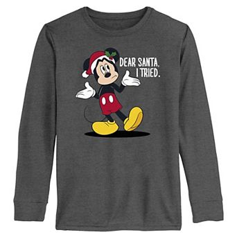 Boys 4-7 Mickey Mouse Disappointed Dear Santa I Tried Long Sleeve Graphic Tee