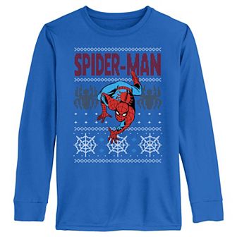 Boys 4-7 Spider-Man Christmas Sweater Long Sleeve Graphic Tee