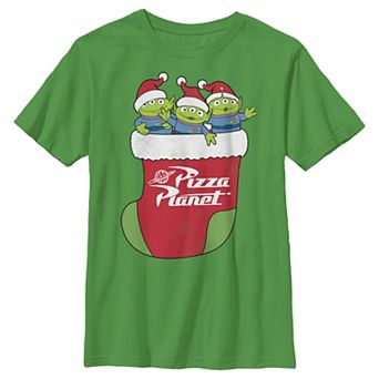 Boys 4-7 Toy Story Pizza Planet Christmas Stocking Graphic Tee