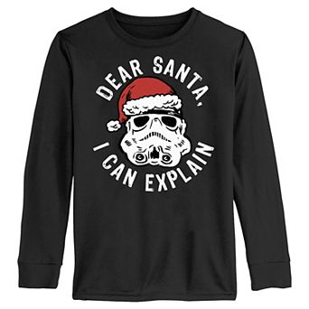 Boys 4-7 Star Wars Storm Trooper Dear Santa, I Can Explain Long Sleeve Graphic Tee