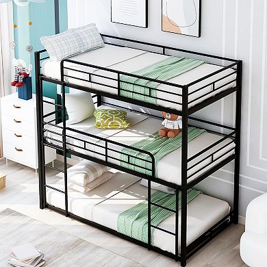 Merax Metal Twin Size Triple Bunk Bed
