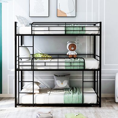 Merax Metal Twin Size Triple Bunk Bed