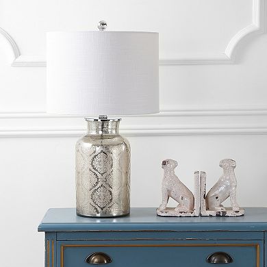 Emilia Trellis Pattern Glass Led Table Lamp