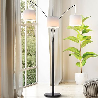 Barrie Mid Century Modern Head Adjustable Iron Led Arc Floor Lamp