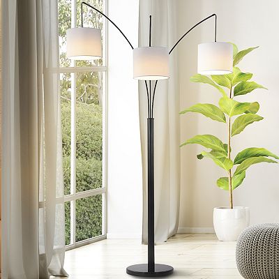 Barrie Mid Century Modern Head Adjustable Iron Led Arc Floor Lamp