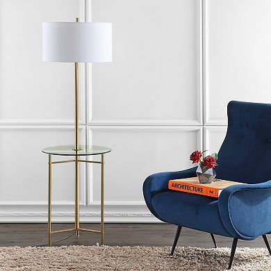 Charles Metal/glass Led Side Table And Floor Lamp
