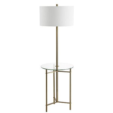 Charles Metal/glass Led Side Table And Floor Lamp
