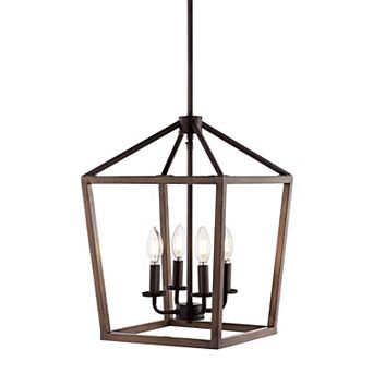 Oria Iron Farmhouse Industrial Lantern Led Pendant