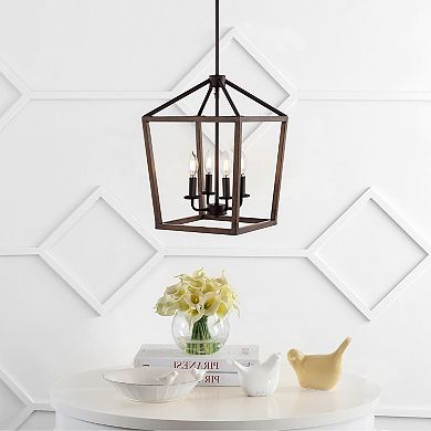 Oria Iron Farmhouse Industrial Lantern Led Pendant