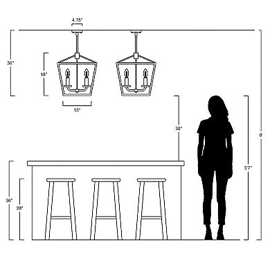 Oria Iron Farmhouse Industrial Lantern Led Pendant