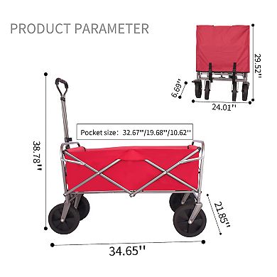 Merax Outdoor Garden Multipurpose Micro Collapsible Beach Trolley Cart ...