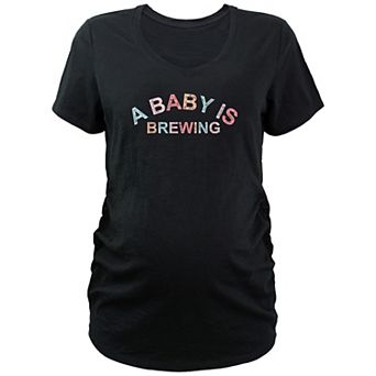 Maternity A Baby Is Brewing V-Neck Tee