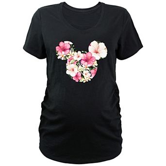 Maternity Mickey Mouse Tropical Mouse V-Neck Graphic Tee