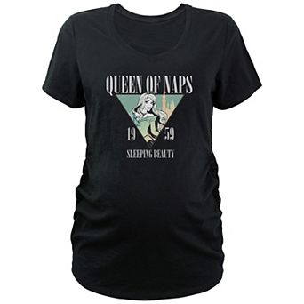 Maternity Sleeping Beauty Queen of Naps Since 1959 V-Neck Graphic Tee