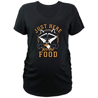 Maternity Pocahontas Meeko Here For The Food V-Neck Graphic Tee