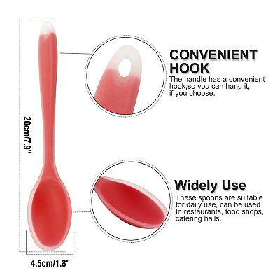 Silicone Dinner Dessert Spoon Serving Utensil for Kitchen Restaurant Coral