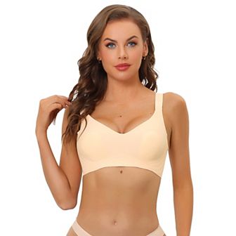 Women's Wireless No Show Smooth Comfort Adjustable Straps Minimizers Bra