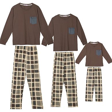Kids' Sleepwear Long Sleeve With Pants Plaid Family Pajama Sets