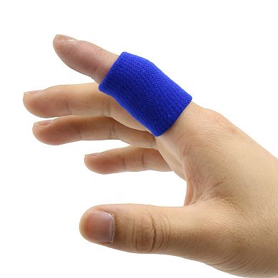 10pcs Blue Cotton Stretch Sport Anti-dislocation Protector Finger Sleeve Support