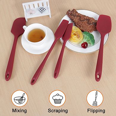 Silicone Spatula Set 4 Pcs Heat Resistant Non Stick for Kitchen Cooking