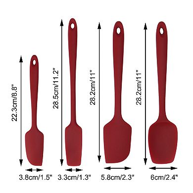 Silicone Spatula Set 4 Pcs Heat Resistant Non Stick for Kitchen Cooking