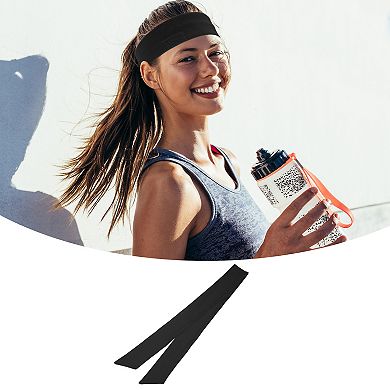 2 Pcs Adjustable Soft Sport Headband Sweat Wicking Gym Tennis Tie