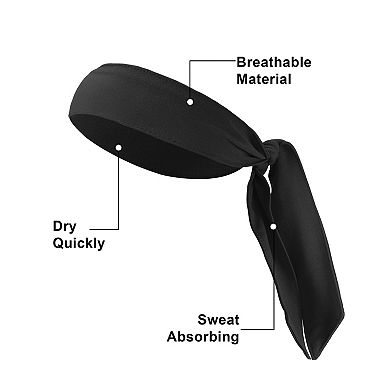 2 Pcs Adjustable Soft Sport Headband Sweat Wicking Gym Tennis Tie