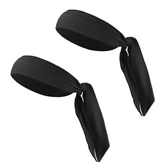 2 pc Adjustable Soft Sport Headband Sweat Wicking Gym Tennis Tie