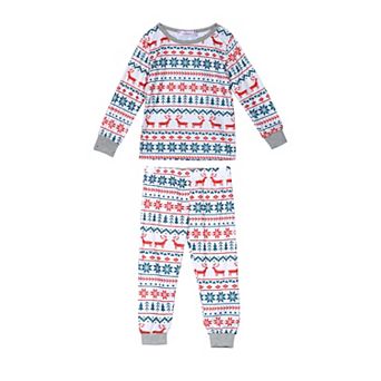 Kid's Family Jammies Christmas Print Long Sleeve Tee & Pajama Pants 2 pc Set