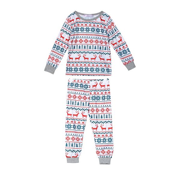 Kid's Family Jammies Christmas Print Long Sleeve Tee &amp; Pajama Pants 2pc Set