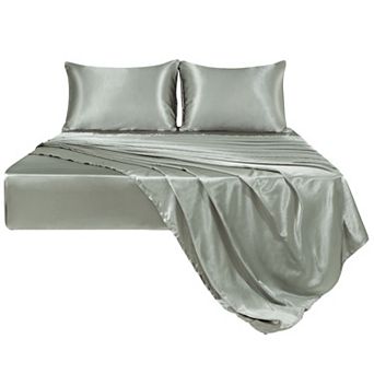 Satin Sheet Set 4 pc Polyester Silky And Soft Sheets