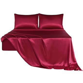 Satin Sheet Set 4 pc Polyester Silky And Soft Sheets