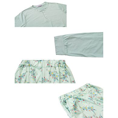 Christmas Sleepwear Long Sleeve Tee With Pants Lounge Pajama Sets
