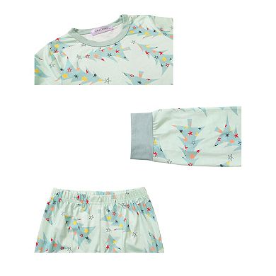 Kids Christmas Sleepwear Long Sleeve Tee With Pants Lounge Pajama Sets
