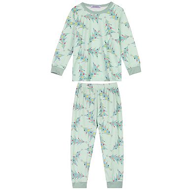 Kids Christmas Sleepwear Long Sleeve Tee With Pants Lounge Pajama Sets