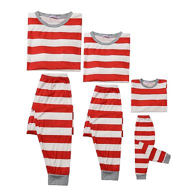 Family Pajama Set Striped Winter Matching Sleepwear